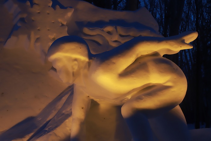 雪雕近景