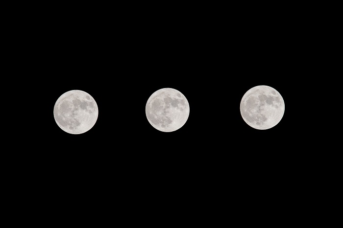 6、2022年6月13日晚上，广西梧州，一轮“超级月亮”现身天宇，宛如白银。（多重曝光拍摄）（何华文）