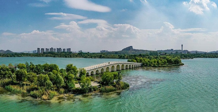 美丽的淮北南湖石拱桥