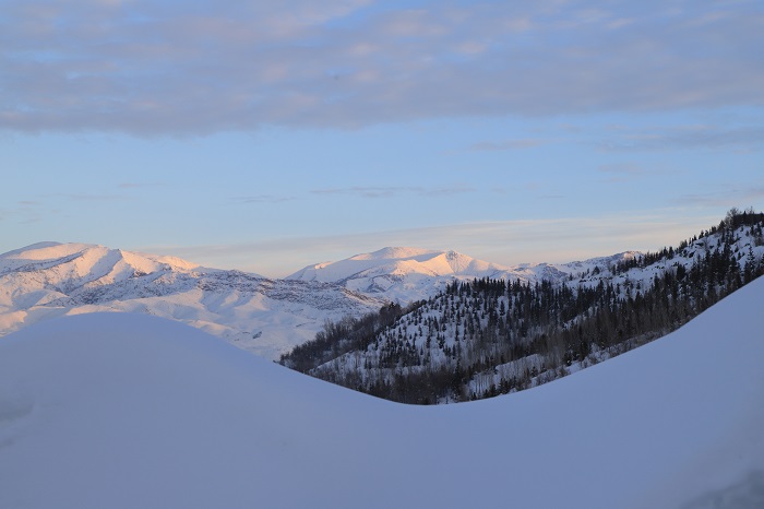 这是2022年12月18日在新疆阿勒泰地区阿尔泰山脉拍摄的雪景。 (3)