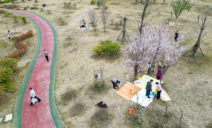 2023年3月5日，市民在贵州省黔东南苗族侗族自治州从江县高增隧道口生态公园里游玩。 (5)