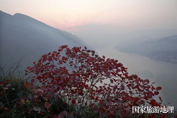图7：高峡平湖红叶恋彩云如仙境。唐金生