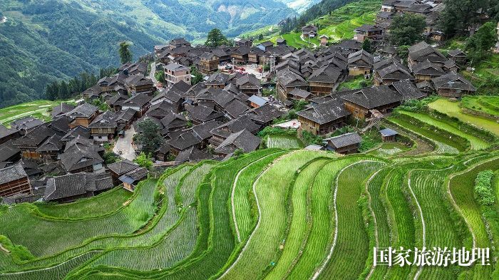 2023年6月19日，在贵州省黔东南苗族侗族自治州从江县加榜乡加车村拍摄的梯田景色。  (9)