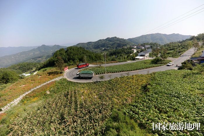 图5：渝东门户巫山渝鄂美丽的省际道物流忙。2023年8月18日，摄于重庆巫山红椿土家族乡。唐金生