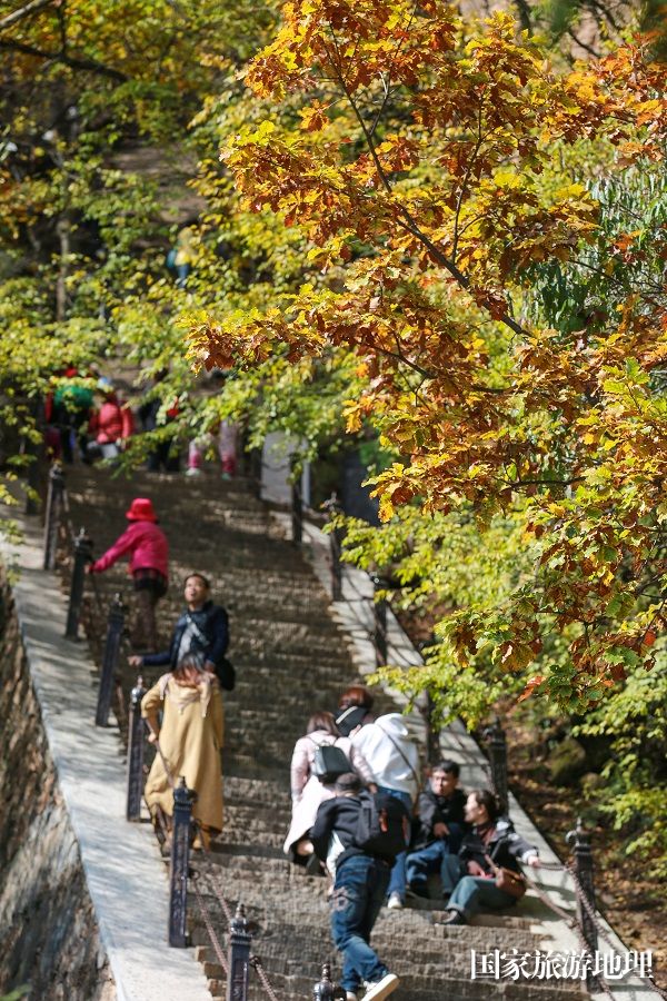 15——10月19日，游客在甘肃省平凉市崆峒山游览秋日美景。
