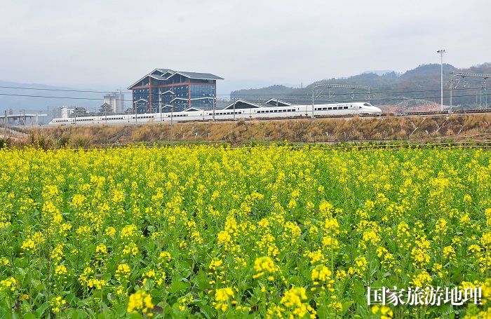 2024年1月9日，一列动车组列车在贵州省黔东南苗族侗族自治州从江县境内行驶。 (3)