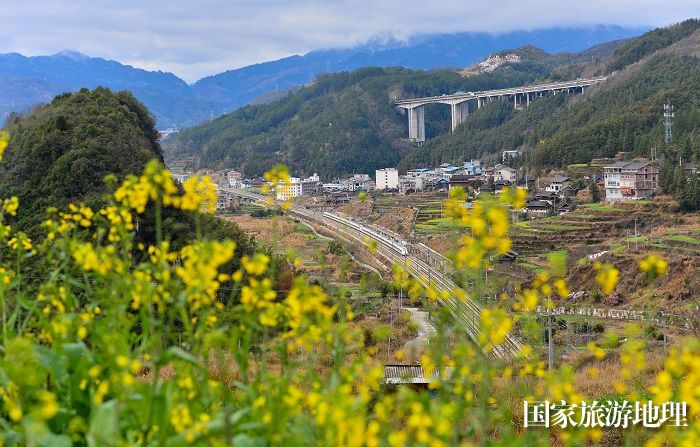 2024年2月4日，一列动车组列车在贵广高铁贵州省从江县洛香镇段附近行驶。 (6)